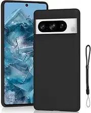 [T Tersely] Soft Silicone Case Cover for Google Pixel 8 Pro(6.7-inch 2023), Full Protection Shockproof & Scratch Soft Skin Case Cover for Wireless Charger for Pixel 8 Pro - Black