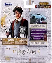 Jada Toys Nano Hollywood Rides Harry Potter 1959 Ford Anglia & Knight Bus 2-Pack Die-Cast Collectible Vehicles 31719, White