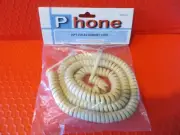 IVORY 25 Ft LONG Handset Cord Phone Curly Coil Receiver Telephone Vintage RARE