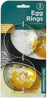 Generic 2x Stainless Steel Egg Rings, Round Omelette Pancake Pan, BBQ Fry Baking Cook, Non-Stick, 3.5 Inches