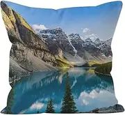 [Nimvoya] Linen Couch Pillow Covers Farmhouse Style Outdoor Sofa Cushion Covers Waterproof 40x40cm, Natural Landscape Pillow Cover Japandi Cushion Covers Extra Large 1Pcs