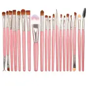 1 Set Travel Makeup Brush Set Eyeshadow Brush Blusher Brush Faux Fiber Pink
