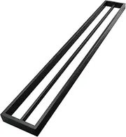 ACA International 800mm Double Rail Towel Rack in Matt Black Stainless Steel 304 Square Holder Bar Wall Mounted