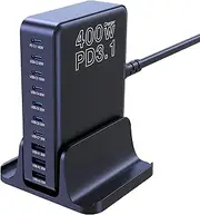 [chipofy] 400W USB C Charger, GaN Compact 10-Ports PD3.1 140W PPS 45W QC20W Super Fast Charging Station for MacBook Laptop, iPad, iPhone 16/Pro/15/14, Samsung Galaxy S24/S23, Steam Deck and More