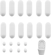 20Pcs Toilet Seat Bumpers Set, Universal Toilet Seat Lid Buffers, Anti-Noise Toilet Lid Cushions Pads, Toilet WC Seat Buffer Replacement Kit for Home Hotel Bathroom Hospital (White)