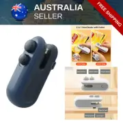 Rechargeable Mini Heat Sealer & Cutter 2-in-1 Plastic Bag Seal Tool Blue