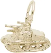 Gold-Plated Sterling Silver Army Tank Charm by Rembrandt