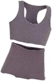 CoudarTitie 1/12 Scale Sports Vest and Shorts Set, Mini Stylish, Lightweight and Soft Clothes for Action Figures, Dolls, Models , Pink Purple