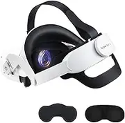 GOMRVR Adjustable Halo Strap for Oculus Quest 2 Headband with a Comfortable Back Big Cushion The Design balances Weight Reduces Facial Pressure -Virtual Reality Accessories (White)
