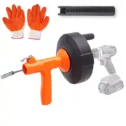 Drain Auger 25 Ft. Pipe Snake Auto Feed Clog Remover with Drill Attachment Hose