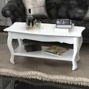 Coffee Table 2 Tiers MDF White vidaXL