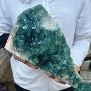 13.1lb Large NATURAL Green Cube FLUORITE Quartz Crystal Cluster Mineral Specimen