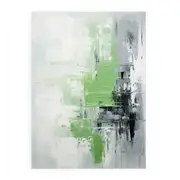 Abstract Green Grey Painting Canvas Print