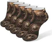 [LPSADGF] Steampunk Mechanical Gears Socks Low Cut Ankle Sock Athletic Running Low Cut Socks Thin Soft Ankle Socks Unisex, White, One Size Short, White, One Size Short
