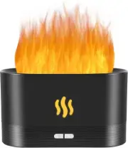 Flame Diffuser Humidifier-Auto Off 180ml Essential Oil Diffuser-2 Modes Black
