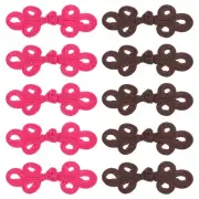10pcs Chinese Knots Frog Buttons Closure Dark Rose/Dark Coffee Sewing Fasteners