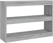 Bookcase with Room Divider, Grey Sonoma 100x30x72 cm, Engineered Wood Standing Shelf for Living Room & Bedroom, Space-Saving & Sturdy Storage Solution for Small Spaces