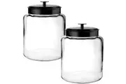2x Anchor Hocking Montana Jar with Black Lid 7.5L 27x22.5cm