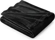 Bedsure 300GSM Fleece Blankets Black for Couch, Sofa, Bed, Soft Lightweight Plush Cozy Blankets and Throws for Toddlers, Kids
