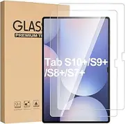 【2 Pack】T Tersely Tempered Glass Screen Protector for Samsung Galaxy Tab S10+ 2024/S9 FE+/S9 Plus 2023/S9+ 2023/S8 Plus S8+ 2022/Tab S7 FE 2021/Tab S7 Plus S7+ 2020