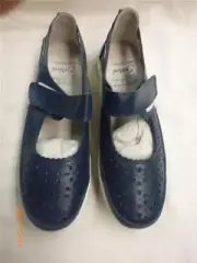 LADIES SUMMER FLAT SHOES GABBINI .NAVY BLUE SIZE 40 NEW WITH BOX