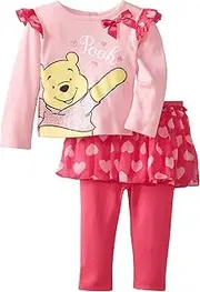 [Disney] Baby Baby Girls' Pooh Two Piece Top And Skirted Pant Set