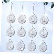 Droplet Bird Scare Discs Set, Metal Bird Reflectors Shiny Wind Silver, 4 Pcs