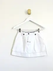 NEW! Jacadi Paris Denim Mini Skirt White Girls SZ 8