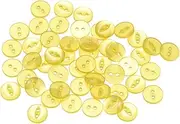 sourcing map 50pcs 16L Yellow Round Sewing Buttons 10mm 3/8" Resin 2-Hole Fish Eye Craft Replacement Button for Craft Pants Dress Skirt Clothing Fastener Buttons