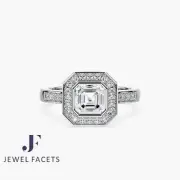 1.44Ct Emerald Cut Halo Diamond Engagement Ring IGI Certified Lab Grown 14k Gold