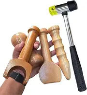 Home Use Chiropractor Physiotherapy,Wooden Spine Chiropractic Tool Massage Set,Chiropractic Adjusting Tools Kit 5 Pieces(A)