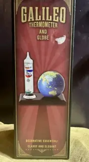 Galileo Thermometer with Glass Globe Barometer Temperature and Weather