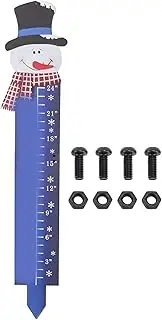 Snow Gauge, Outdoor Cute 24 Inch Snowfall Measuring Gauge Winter Metal Ruler Snow Measuring Stick with Screws Nuts for Yard Christmas Decoration
