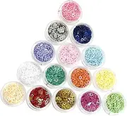 Outanaya Nail Flakes Art Glitter Nail Glitters Sequin Manicure Jewelry 16 Colors Set for Party