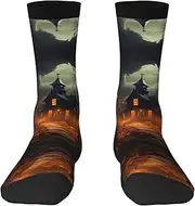 [EdWal] Soft Scary Halloween print Moisture Wicking Socks Sports Socks for Men and Women Warm thermal Boot Hiking Socks