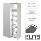 Provedore Pull Out Pantry - 400mm Cupboard - 1400mm-1700mm Adjustable Height