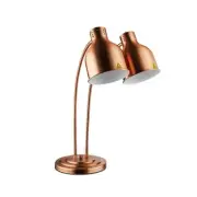 Dual Heads Food Heat Lamp with 500w Bulb Food Warmer Infrared Heating Lamp Co...