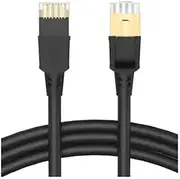 BOOC Cat8 Ethernet Cable, Professional Network Patch Cable 40Gbps 2000Mhz S/FTP LAN Wires, High Speed Internet Cable Cord with RJ45 Gold Plated Connector for Modem, Router, PC (Cat8 1m, Black)