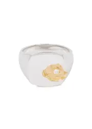 Tom Wood Mined Sterling Silver Ring 58