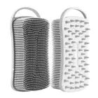 Exfoliating Silicone Body Scrubber, Hair Scalp Massager, 2 in 1 Bath and Shampoo