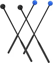 Toyvian 2Pairs Xylophone Mallets for Soft Head Percussion Drumsticks Durable Rubber and Plastic for Beginners for Marimba and Musical Instruments