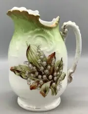 Vtg 1918 Victoria Carlsbad Austria Hand Painted Lily Of Valley Milk Pitcher NEW