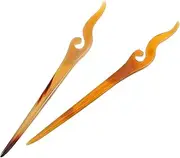 NOLITOY 2pcs Vintage Chinese Ox Horn Hair Stick Traditional Hair Bun Chopstick for Women Stylish Hair Accessories