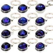 12 Constellations Glow In The Dark Double Side Keychain Pendant Glass Ball Hot