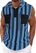 Striped Polo Shirts Mens Sleeveless Light Blue Shirt Sleeveless Blue Hawaiian Adult Funny with Buttons Designer Tee Loose Fit Polka Dot Men's Casual Tops & T-Shirts Dress Regular Fit