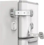 Fridge Locks,Refrigerator Door Lock,Child Proof Safety Cabinet Lock with Strong 3M Adhesives,Fridge Locks for Kids,Adjustable Strap Multi-Purpose for Cabinet,Drawers,Freezer,Oven (2 Count (Pack of 1))