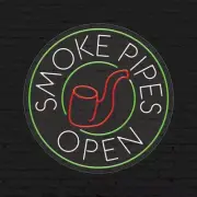 Smoke Pipes Sign for Business Displays | LED Flex Neon | 26"W x 26"H x 1"D