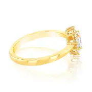Luminesce Lab Grown 1/2 Carat Diamond Halo Solitaire Ring with Emerald Center Diamond in 9ct Yellow Gold, M