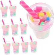 [ULDIGI] 10pcs Milk Tea Charm Diy Accessories Keychain Making Charms Resin Craft Decorations