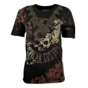 Affliction Women's T-Shirt S/S AC FALLOUT PAINT Tee Biker S/Small NWT